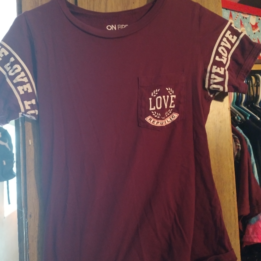 Cute Maroon Love Top